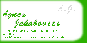 agnes jakabovits business card